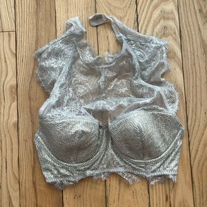 NWT VS Dream Angels Silver Metallic Bra Top 32 C